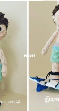 Amiguluh Croche  - Surfer Doll - Boneco Surfista - Portuguese - Free