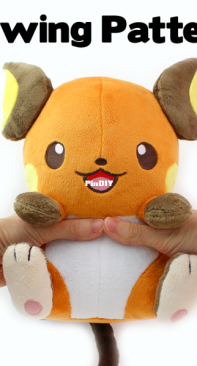 Teacup Lion Designs -Cuddle Plushie - Raichu - Machine Embroidery Files