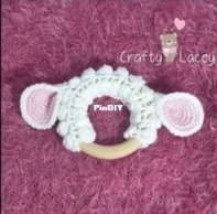 Crafty Lacey - Handmade by Lacey - Around Wooden Ring Cat pig and sheep - Free