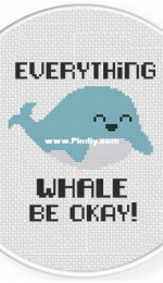Daily Cross Stitch - Everything Whale Be Okay Day