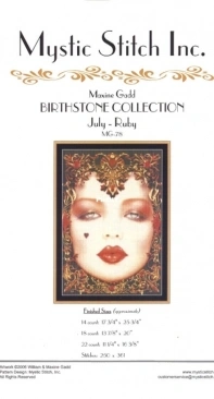 Mystic Stitch Inc. MG-78 Birthstone Collection - July-Ruby By Maxine Gadd