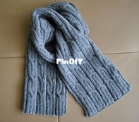 Mens Scarf "Cables" by Valentina Fezova-Georgieva