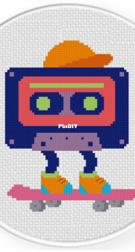 Daily Cross Stitch -Mix Tape Skater