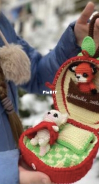 Cute Dream Toys Design - Babaika zaika - Alexandra Razinkova - Foxes in the Apple Bag - Russian