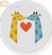 Daily Cross Stitch - Giraffes in Love