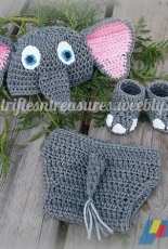 Trifles n Treasures - Tera Kulling - Darling Elephant Infant Photo Prop Set