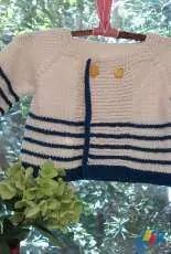 Chibi Striped Baby Jacket by Chiaki Hayashi (3 - 24 months)