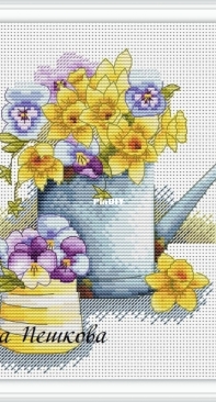 Bouquet With Watering Can by Inna Peshkova
