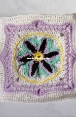 Crochet Afghan Square - In Like a Lamb, out like a Lion
