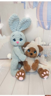 Nadi - toys 21 - Nadia karpova - Надя Карпова - Bunny and Siamese cat - Зайка и Сиамик - Russian