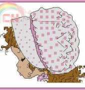 DMC-BL992F-61 Sarah Kay White Hat with Pink Peas