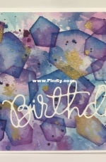 Geometric watercolour card