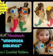 Michelle Moore - Undersea Siblings 2-in-1 Amigurumi Mermaid - Merman Dolls