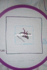 Cross Stittch: Lavender  Sachets  WIP