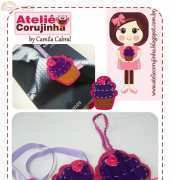 Ateliê Corujinha-Marcador cupcake (bookmark) - Portuguese