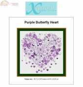 X Squared Cross Stitch - Purple Butterfly Heart