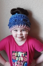 Osage County Crochet - Sticks and Stones Messy Bun Beanie