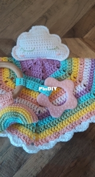 Rainbow lovey and rattle