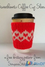 Sweethearts Coffee Cup Sleeve by Siouxsie Stitches -Free