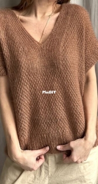 Fungus Slipover V-Neck by Refined Knitwear - Rikke Bangsgaard - Russian