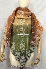 Brioche Leaves Gradient Shawl by Elaine Phillips - Free