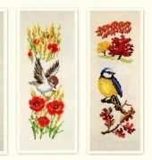 Vervaco 28-501-502-503-504  Four Seasons Birds XSD