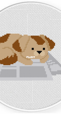 Daily Cross Stitch - Newspaper Dog