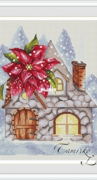 Winter House and Poinsettia by Tamriko Lamaridze