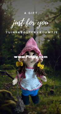 Miss / Mrs Hooked - Carla Bron - Garden Gnome - Tuinkabouter vrouwtje - Dutch - Free