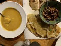 Veggie soup and veg pancake