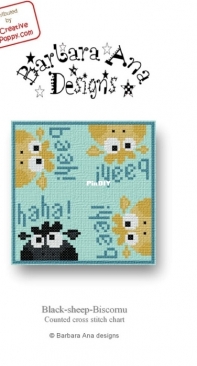 Creative Poppy - Barbara Ana Designs - Black Sheep Biscornu PCS + XSD