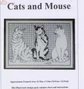 Catkin Embroidery Designs - Cats & Mouse, Blackwork