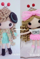 Yoko Original - Pink and blue girl - Doll purse - Thai - translated