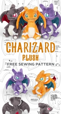 Sew Desu Ne? - Choly Knight - Charizard Plush - Embroidery Files - Free