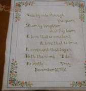 Commissioned stitching - Wedding Sampler