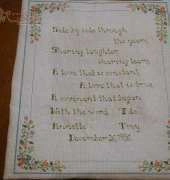 Commissioned stitching - Wedding Sampler