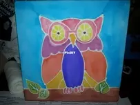 painted owl on canvas