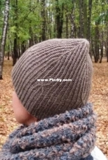 Brown paths Beanie by Nadin Markina-Russian-Free