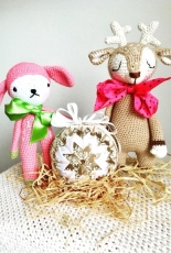 Crochet doll and reindeer