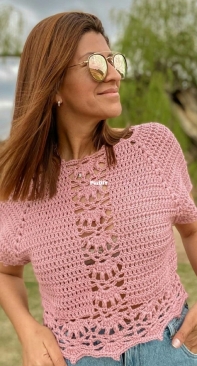 Atrapa Sueños Crochet - Lorena - Lotus flower top - Top flor de loto  - Spanish