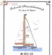 Liebevolle Kreuzstichentwurfe LKE M-311-12 Schiff im Meer 1