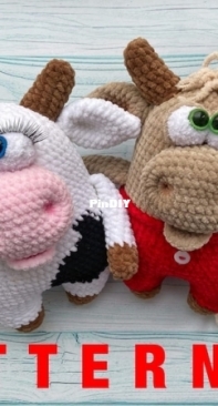 Toys by Ustyushka - Maria Ustyushkina - Bull and Cow - Russian