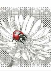 Ajisai Designs - Ladybug-and-Daisy, Blackwork