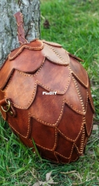 Paintyee Designs - Leather Pinecone bag