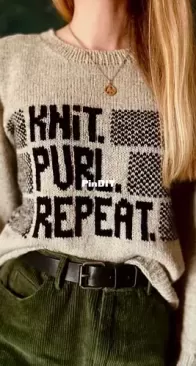 Knit Purl Repeat Sweater by Greenermakes - English, German