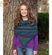 Premier Yarns- P00468-Pom-Pom Poncho by Deborah Norville-Free