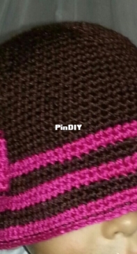 Brown and pink Hat