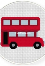 Daily Cross Stitch - Double Decker Bus