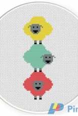 Daily Cross Stitch - Stack Of Sheeps