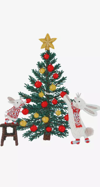 DMC - Christmas Tree Bunnies / Lapins et Sapin de Noël - Free